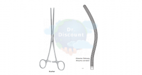 Зажим атравматичный кишечный по Kocher, изогнутый, длина 28 см